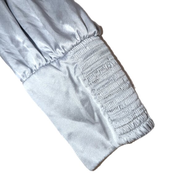 TAILORED Rebecca Taylor	| Icy Blue Long Sleeve Charmeuse Silk Blouse | Size 0 - Picture 6 of 11